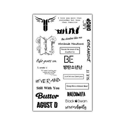 BTS Army Semi Permanent (No Ink) Tattoos