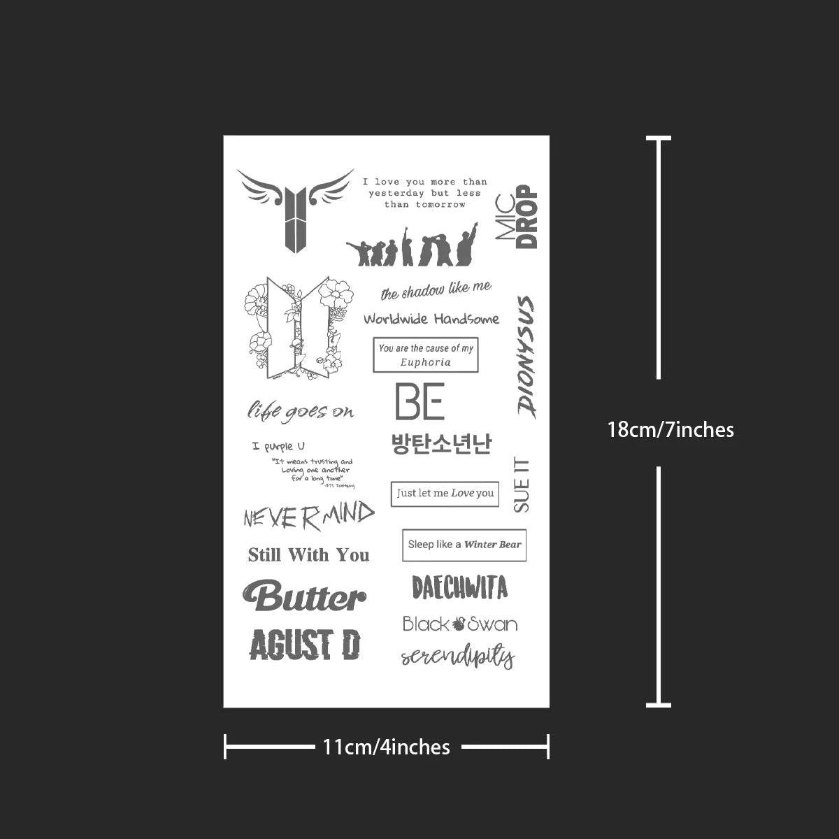 BTS Army Semi Permanent (No Ink) Tattoos