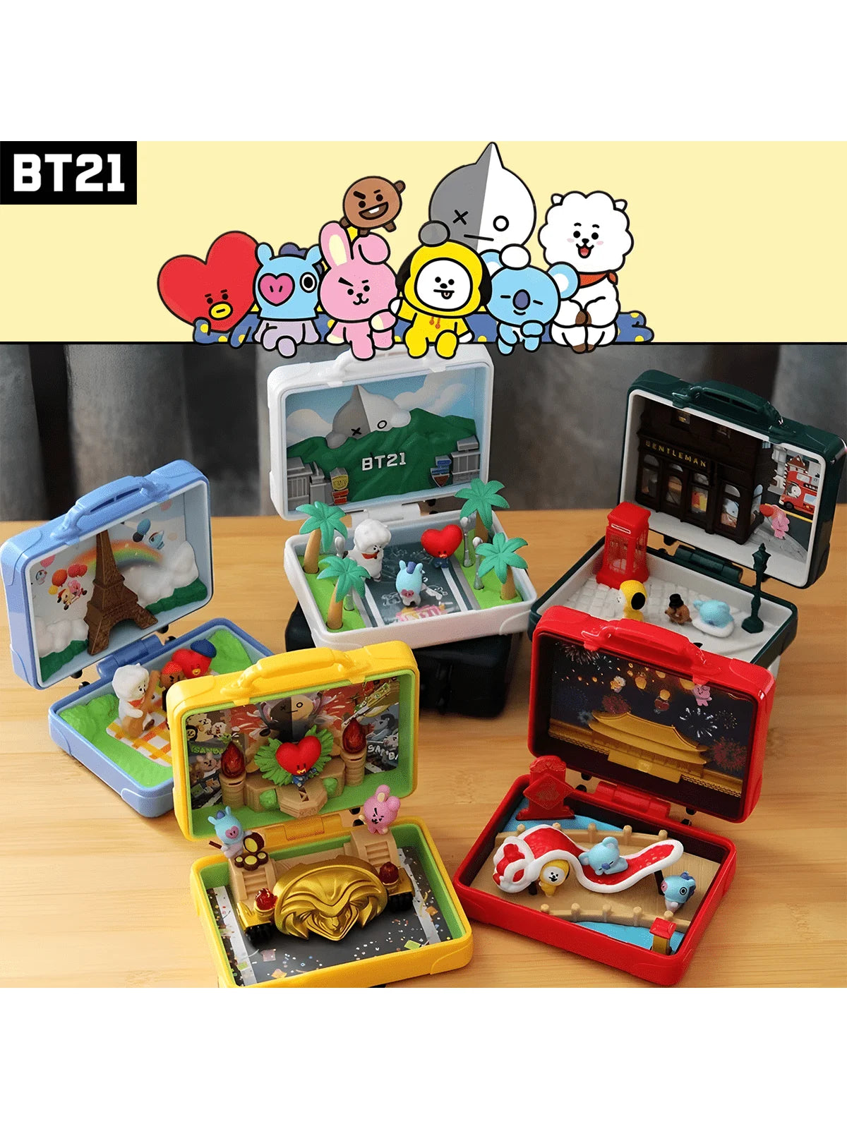 BT21 World Tour Miniature Scenes Suitcase 🌎