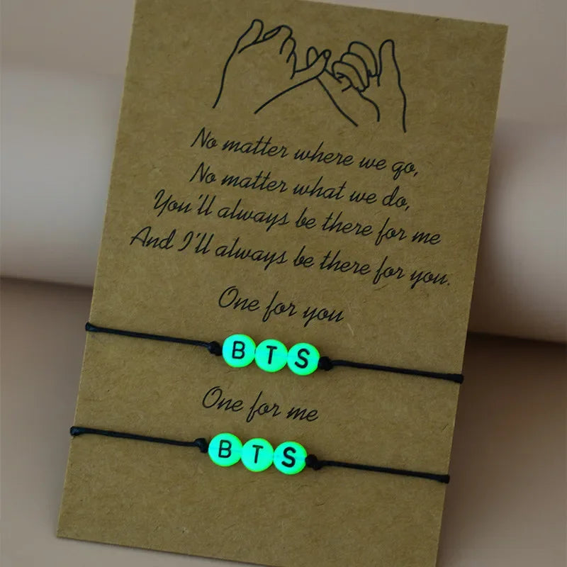 BTS Hand-Made Glow In The Dark Bracelet ✨