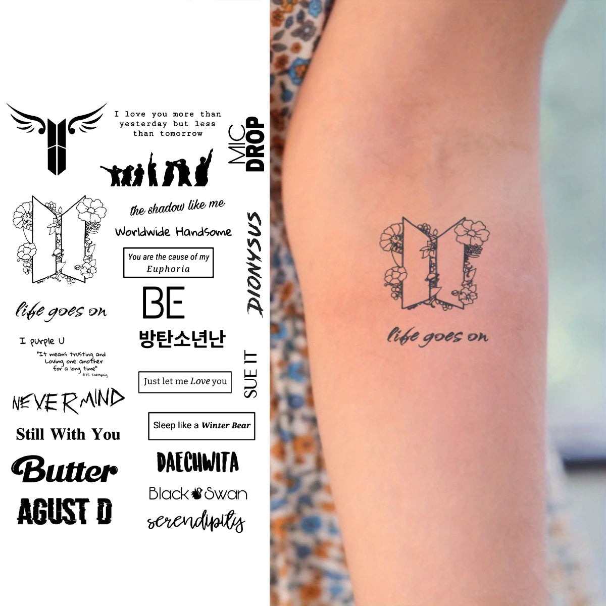 BTS Army Semi Permanent (No Ink) Tattoos